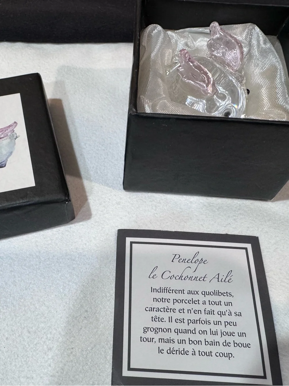 Tiny Glass Flying Pig Figurine